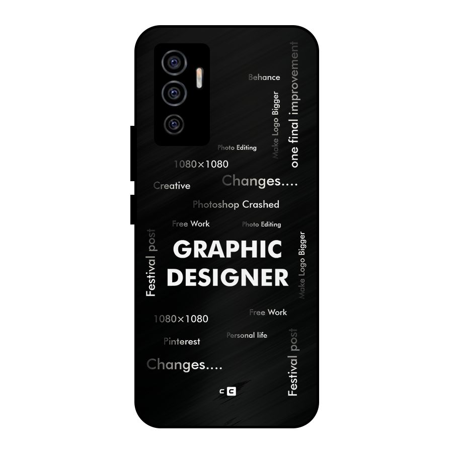 Graphic Designer Struggles Metal Back Case for Vivo V23e