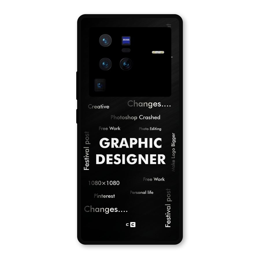Graphic Designer Struggles Metal Back Case for Vivo X80 Pro