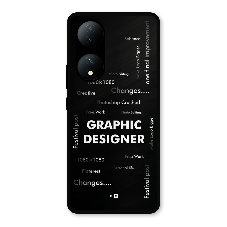 Graphic Designer Struggles Metal Back Case for Vivo Y100