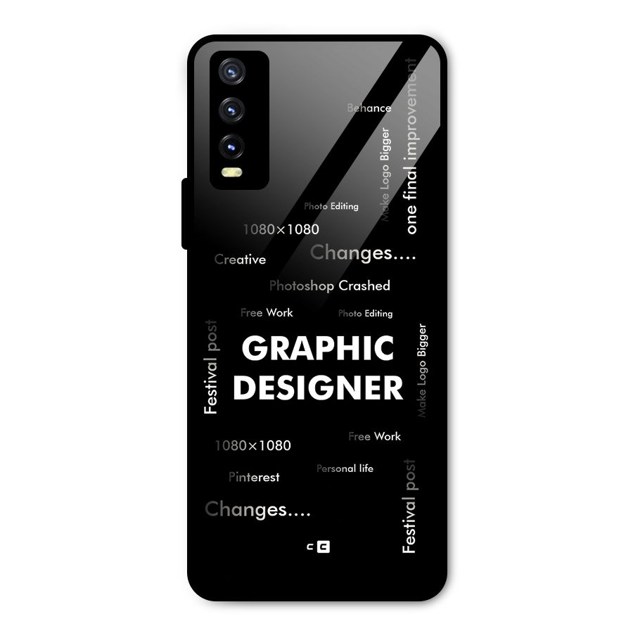 Graphic Designer Struggles Metal Back Case for Vivo Y20g