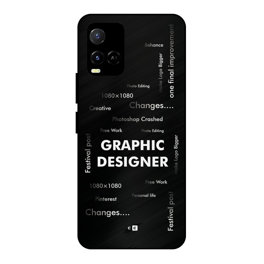 Graphic Designer Struggles Metal Back Case for Vivo Y21