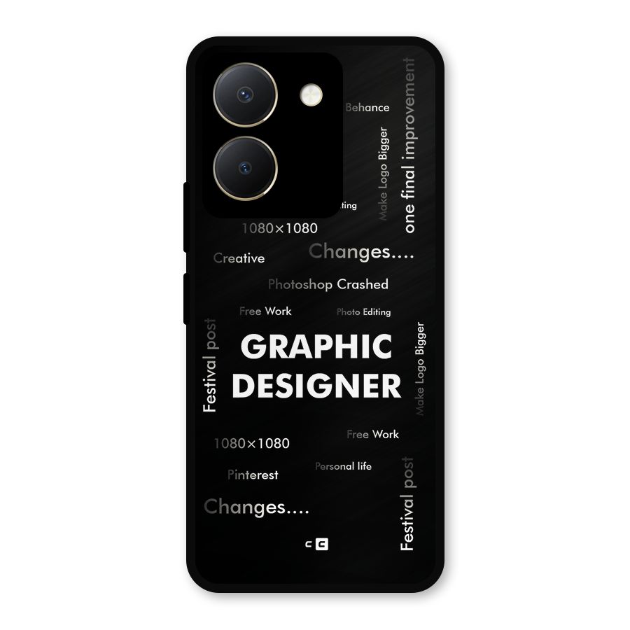Graphic Designer Struggles Metal Back Case for Vivo Y36