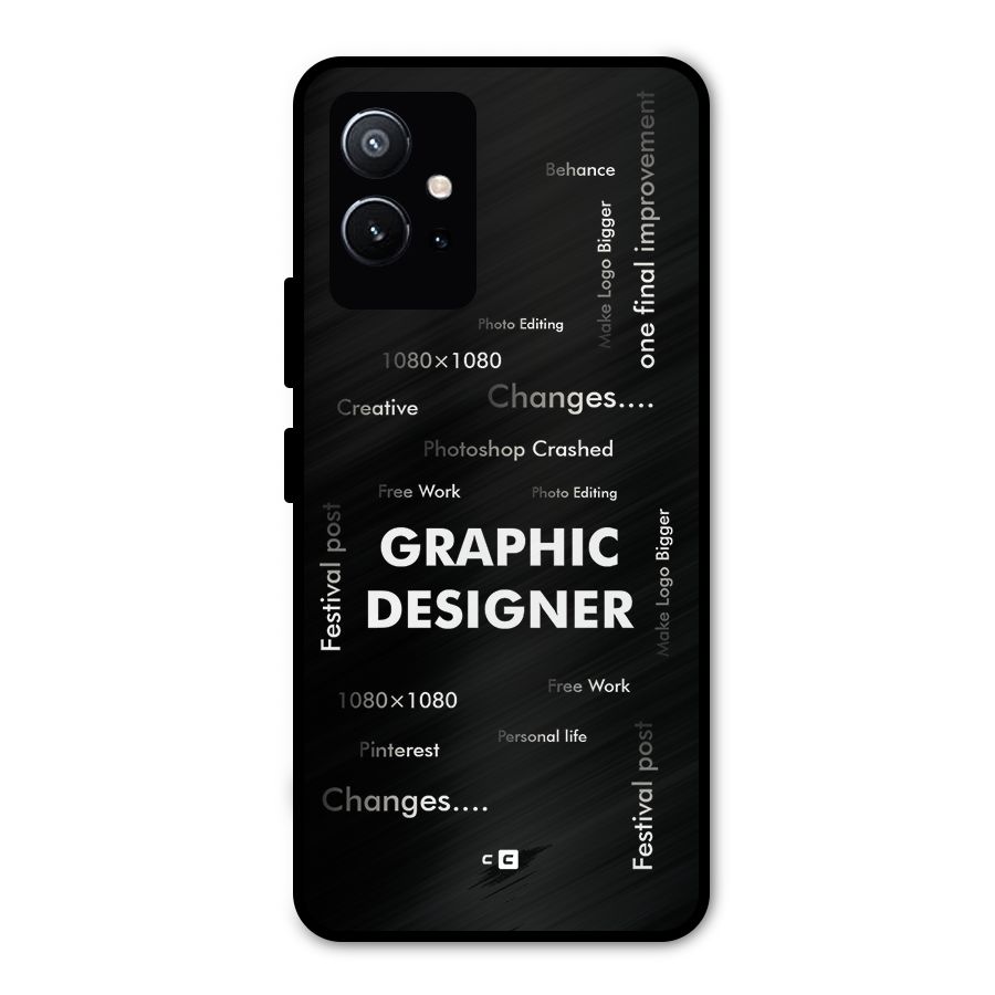 Graphic Designer Struggles Metal Back Case for Vivo Y75 5G