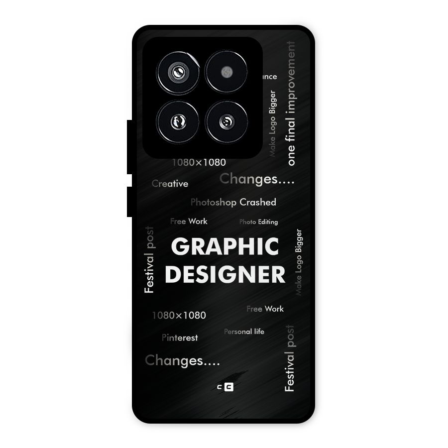 Graphic Designer Struggles Metal Back Case for Xiaomi 14 Pro