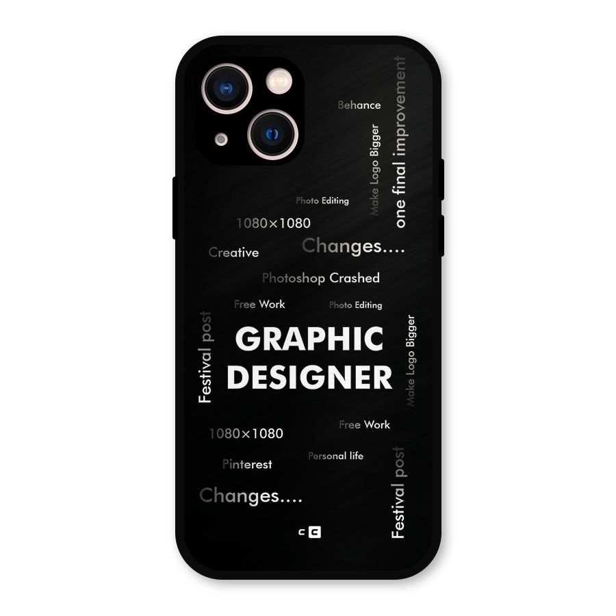 Graphic Designer Struggles Metal Back Case for iPhone 13