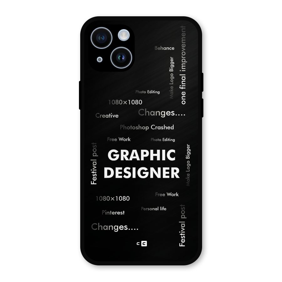 Graphic Designer Struggles Metal Back Case for iPhone 14