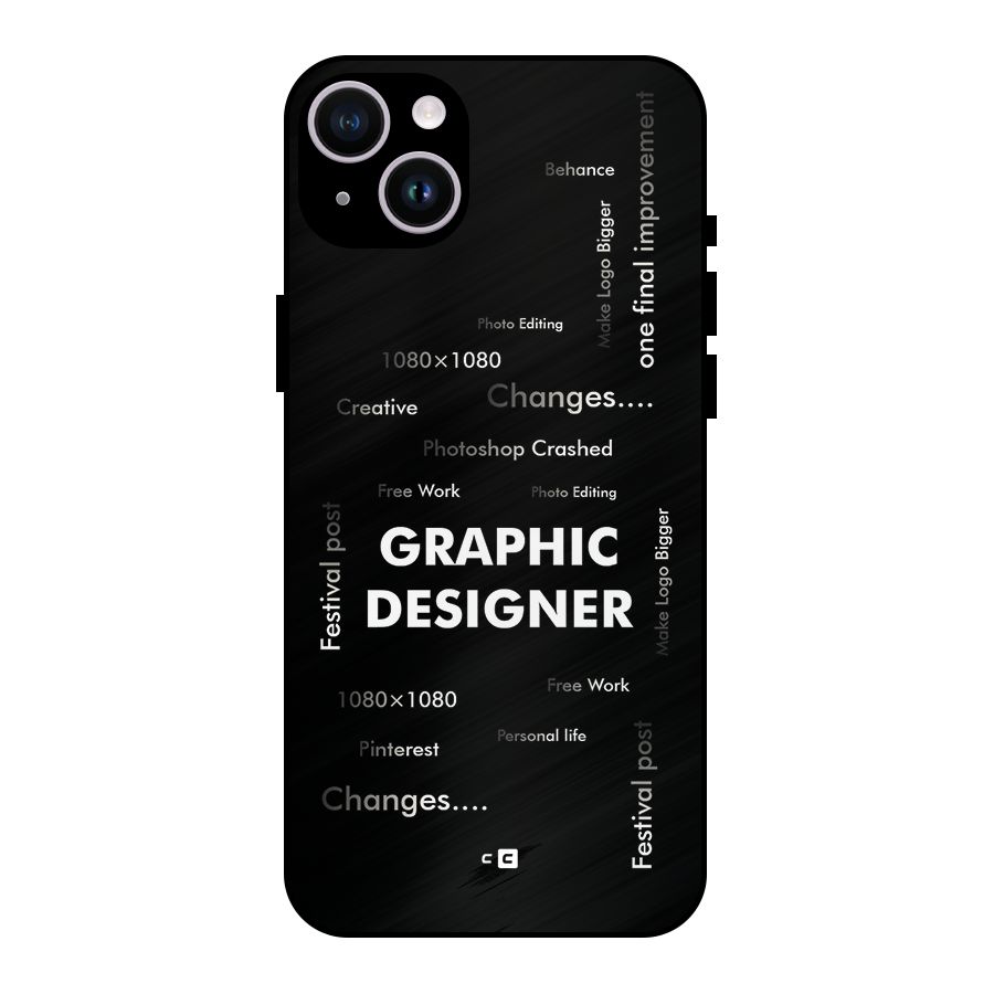 Graphic Designer Struggles Metal Back Case for iPhone 14 Plus