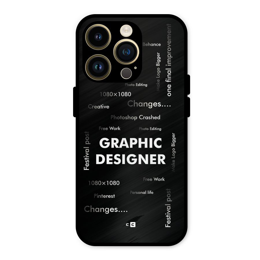 Graphic Designer Struggles Metal Back Case for iPhone 14 Pro