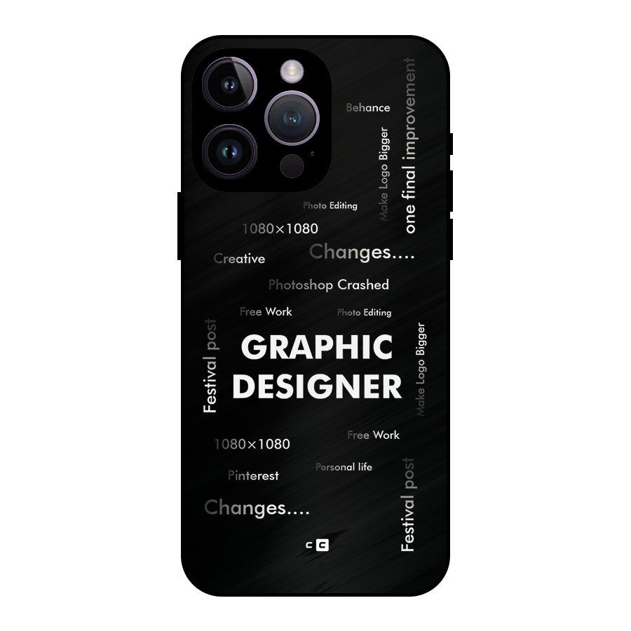 Graphic Designer Struggles Metal Back Case for iPhone 14 Pro Max