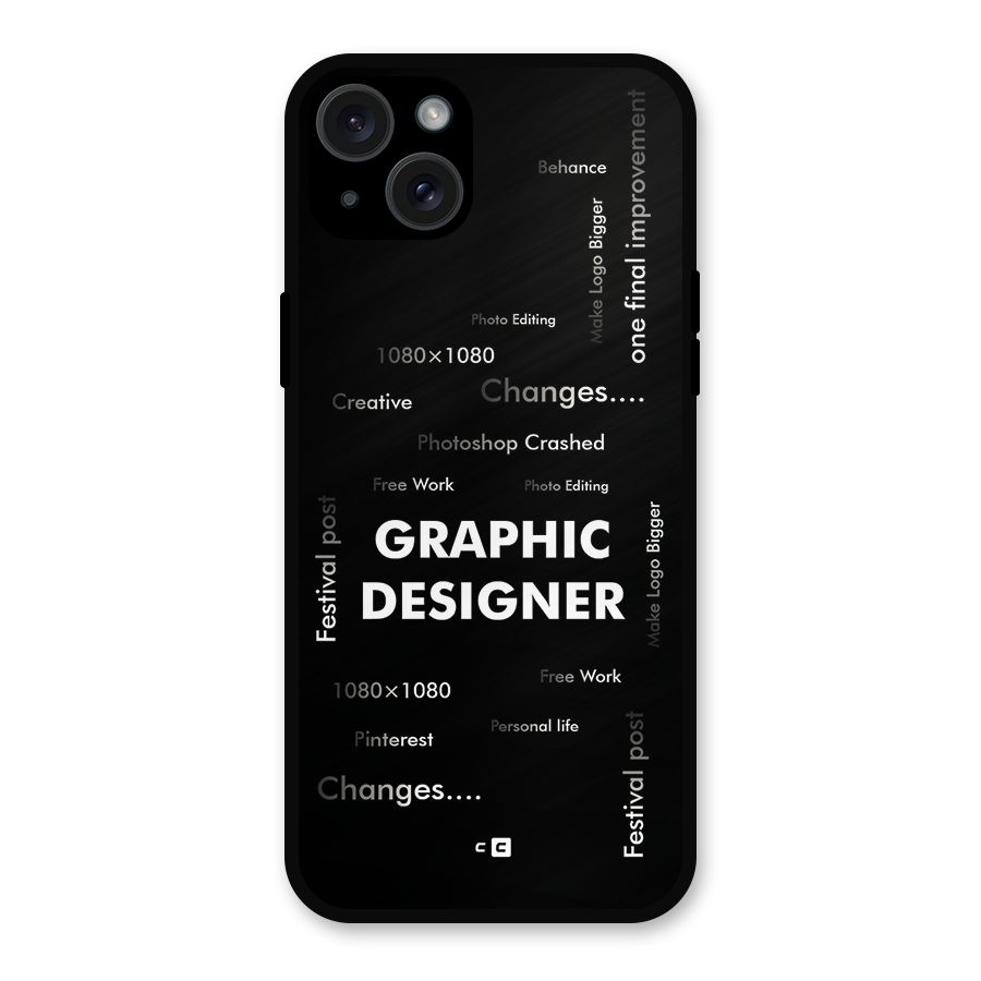 Graphic Designer Struggles Metal Back Case for iPhone 15 Plus