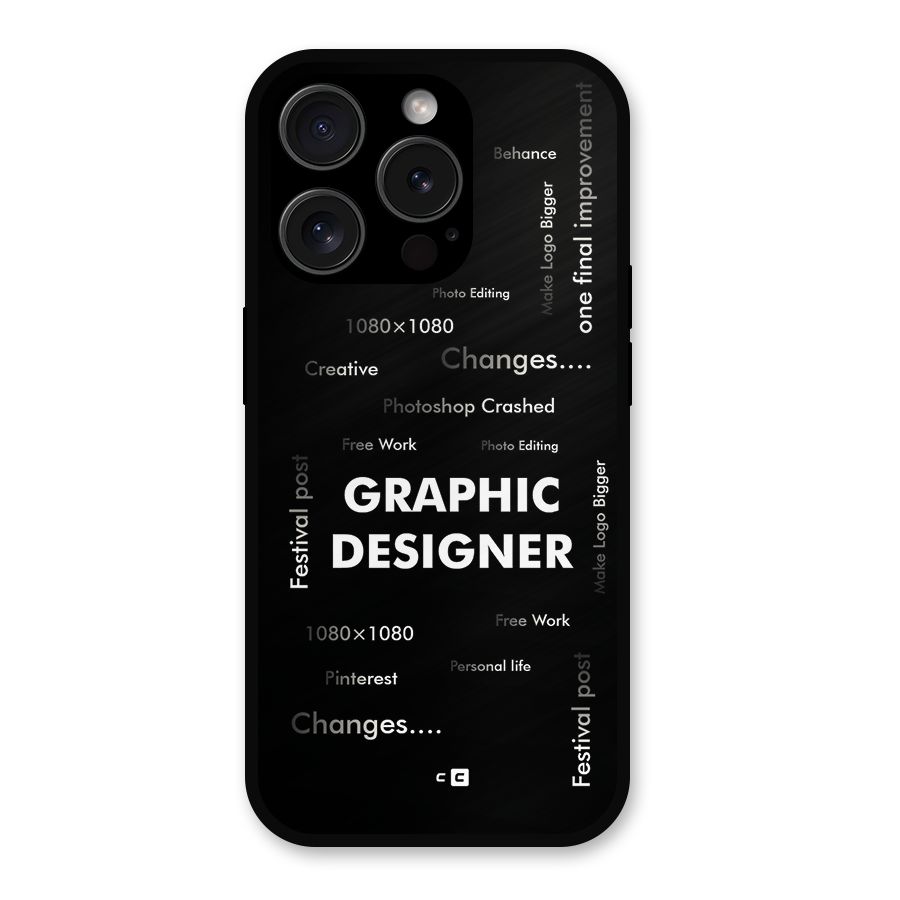 Graphic Designer Struggles Metal Back Case for iPhone 15 Pro
