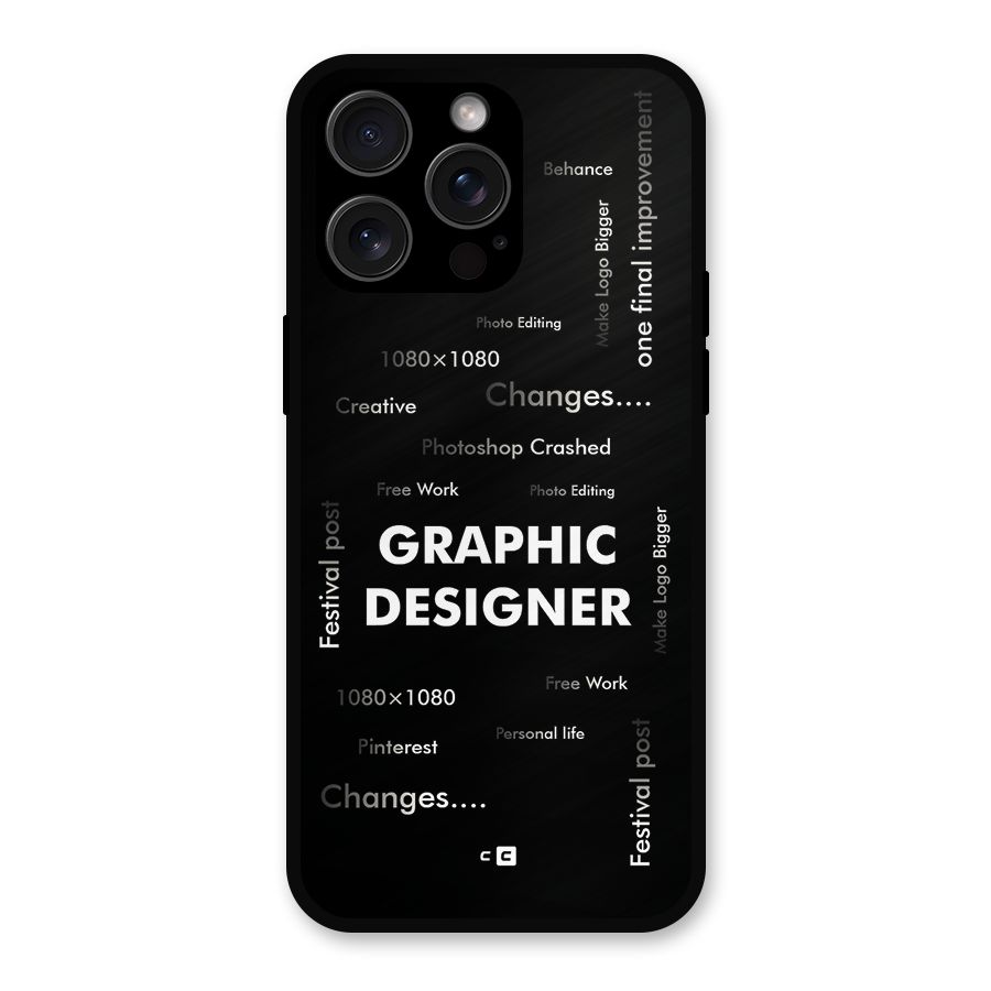 Graphic Designer Struggles Metal Back Case for iPhone 15 Pro Max