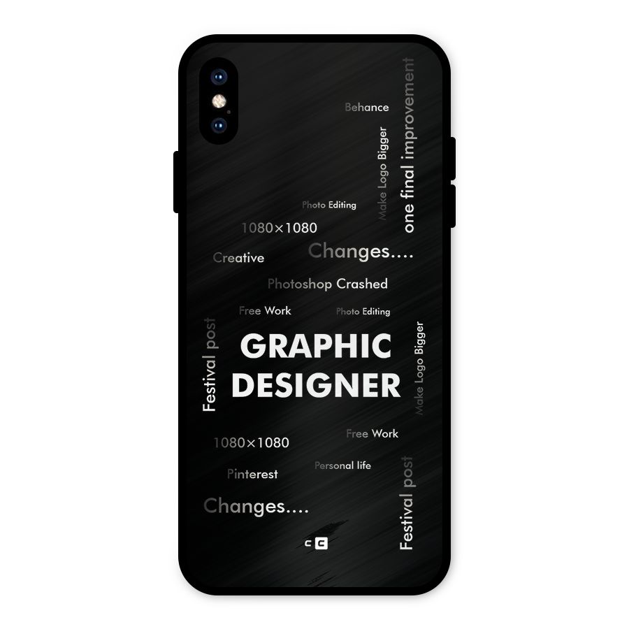 Graphic Designer Struggles Metal Back Case for iPhone XS Max