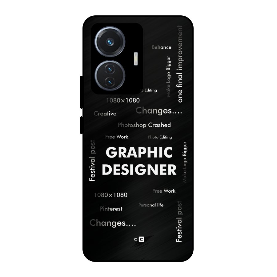 Graphic Designer Struggles Metal Back Case for iQOO Z6 44W