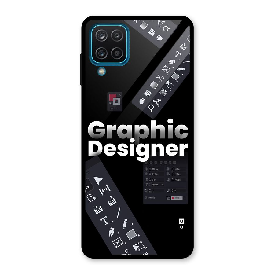 Graphic Designer Tools Glass Back Case for Galaxy A12