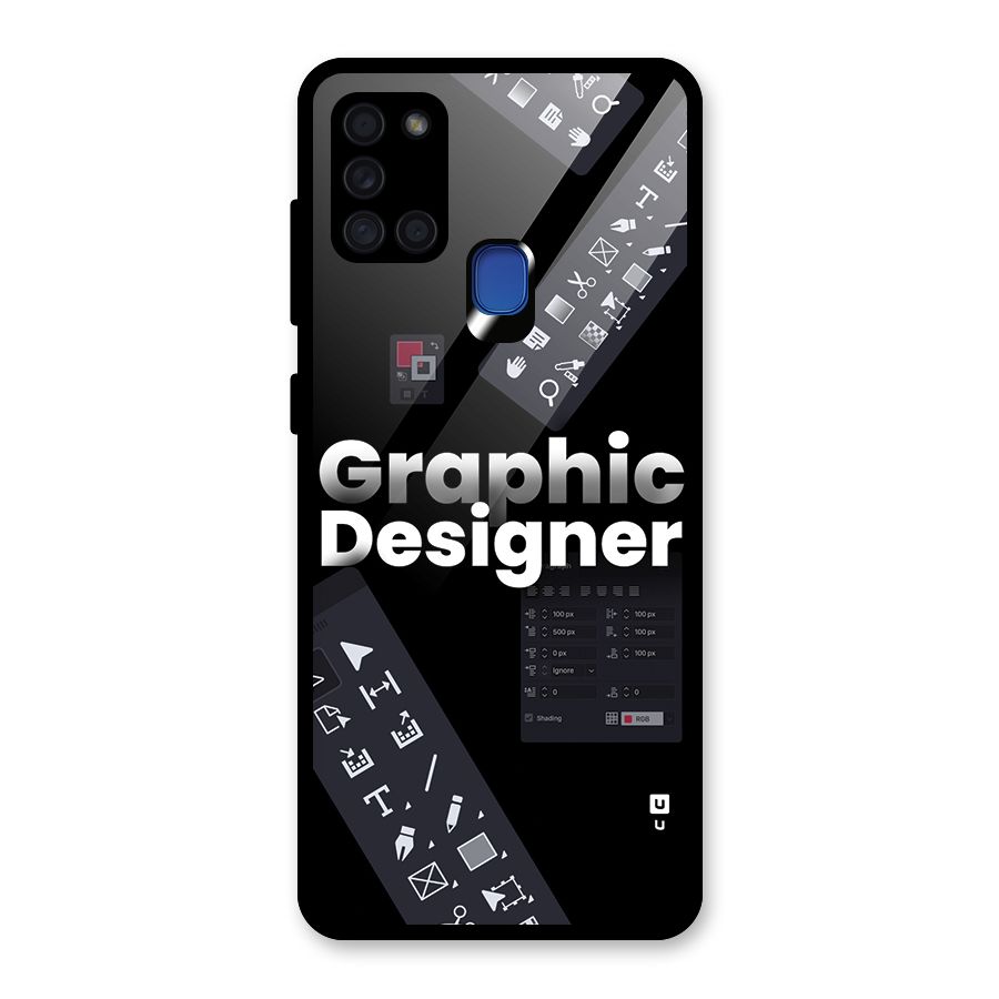 Graphic Designer Tools Glass Back Case for Galaxy A21s
