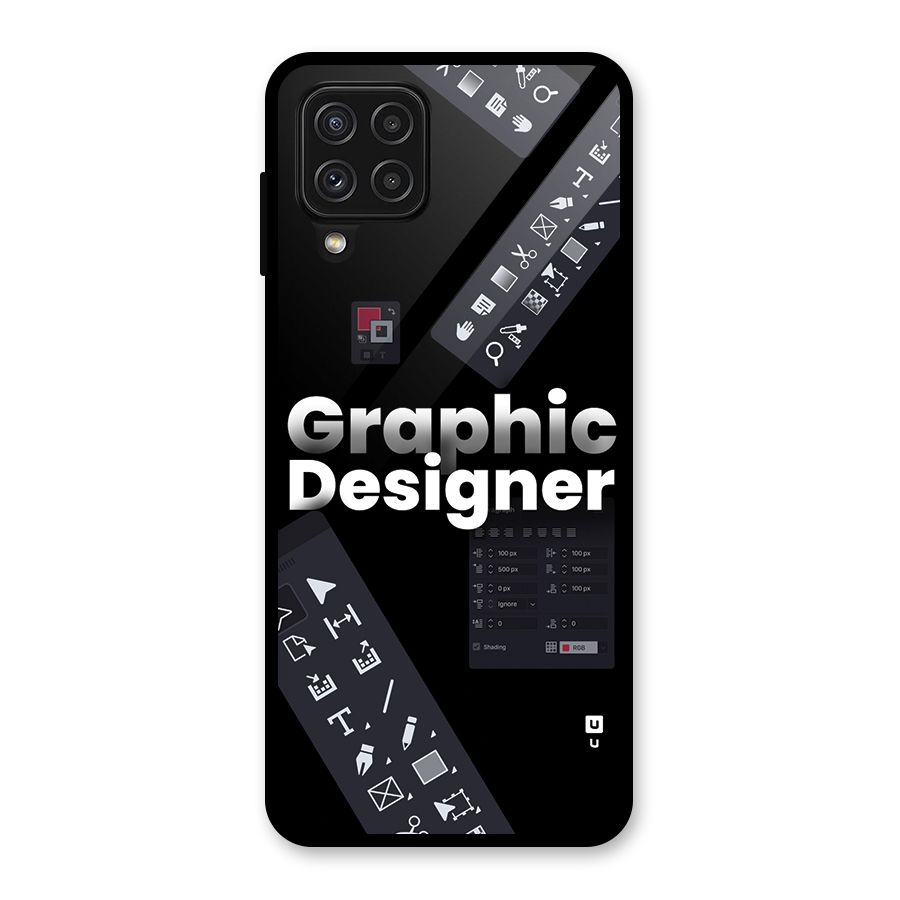 Graphic Designer Tools Glass Back Case for Galaxy A22 4G