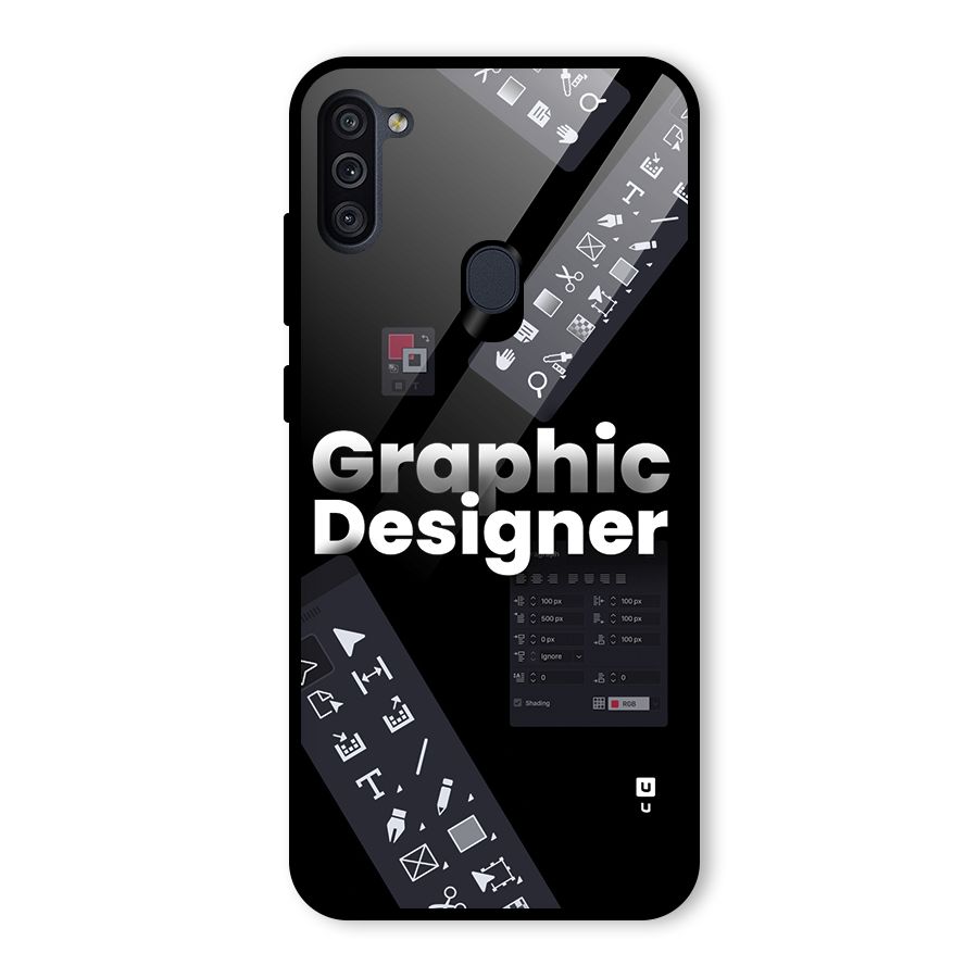 Graphic Designer Tools Glass Back Case for Galaxy M11