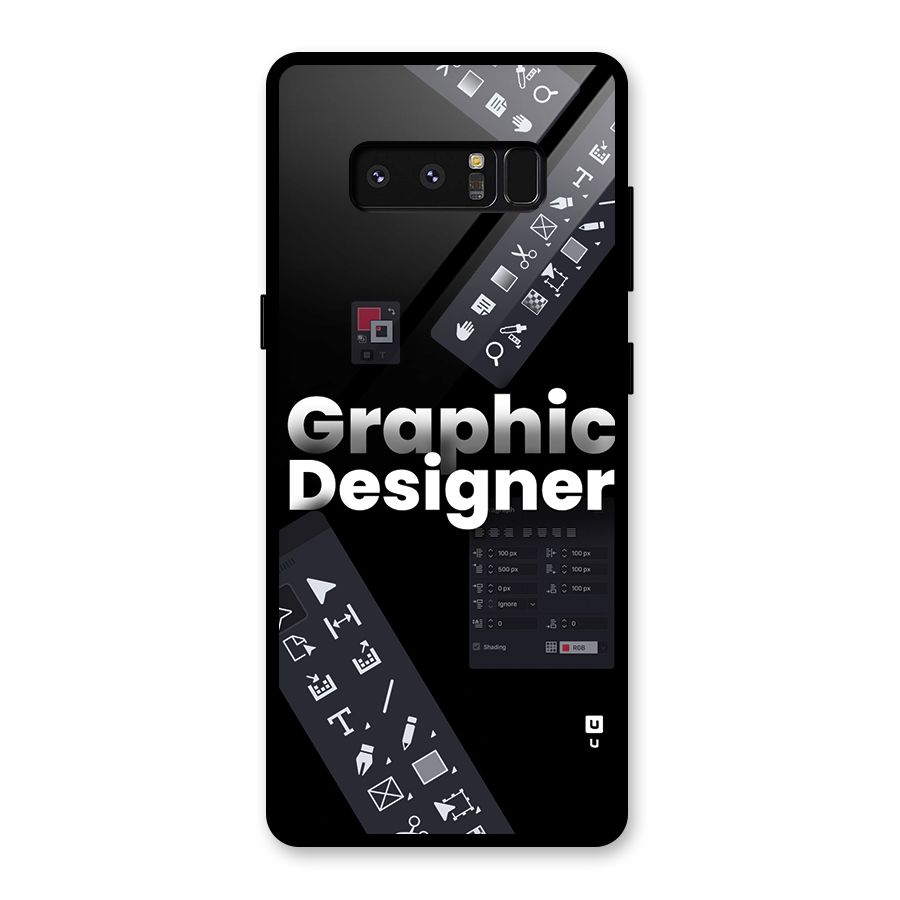 Graphic Designer Tools Glass Back Case for Galaxy Note 8