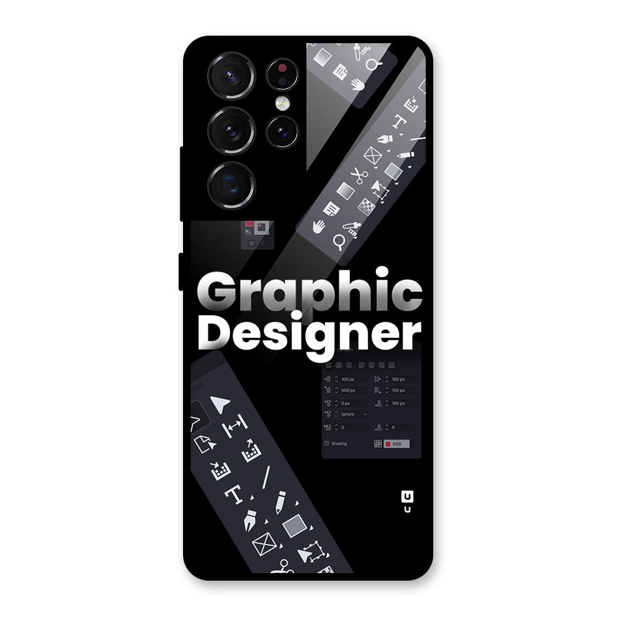 Graphic Designer Tools Glass Back Case for Galaxy S21 Ultra 5G