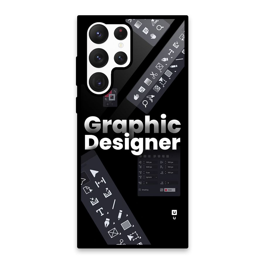 Graphic Designer Tools Glass Back Case for Galaxy S22 Ultra 5G