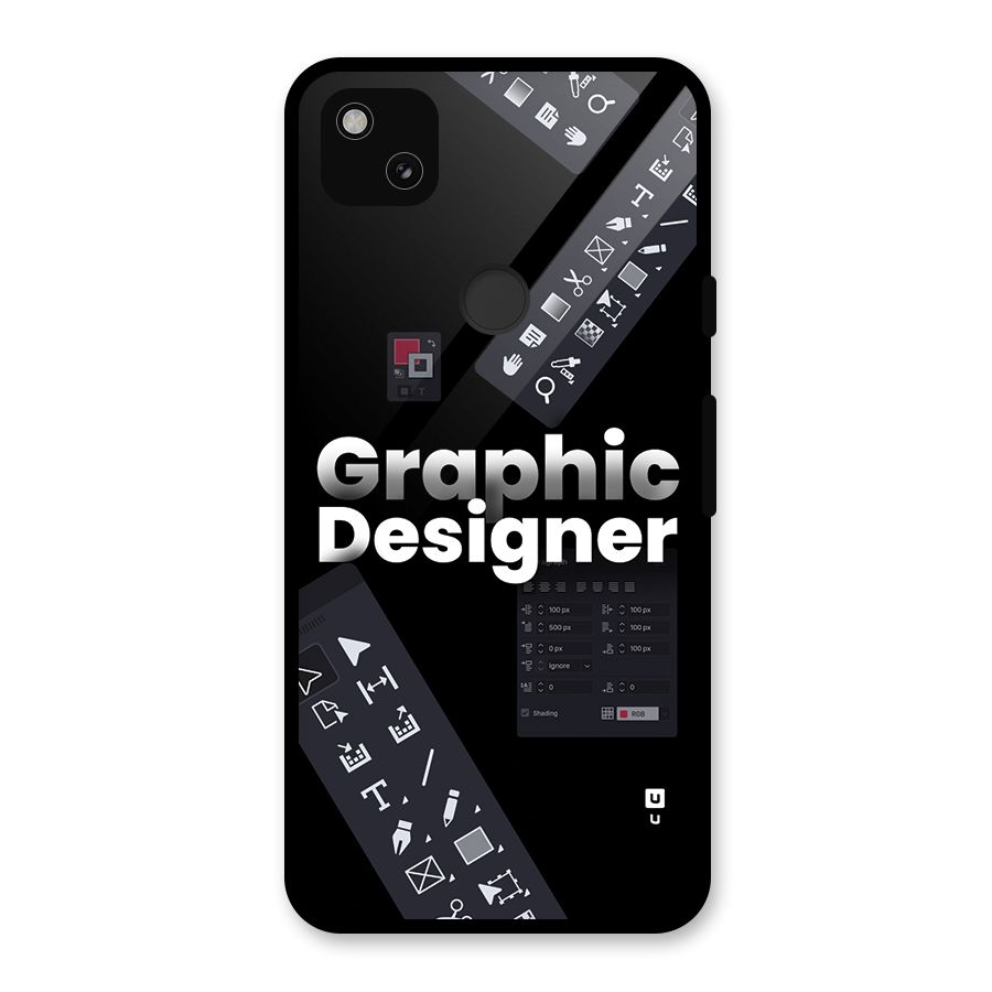 Graphic Designer Tools Glass Back Case for Google Pixel 4a