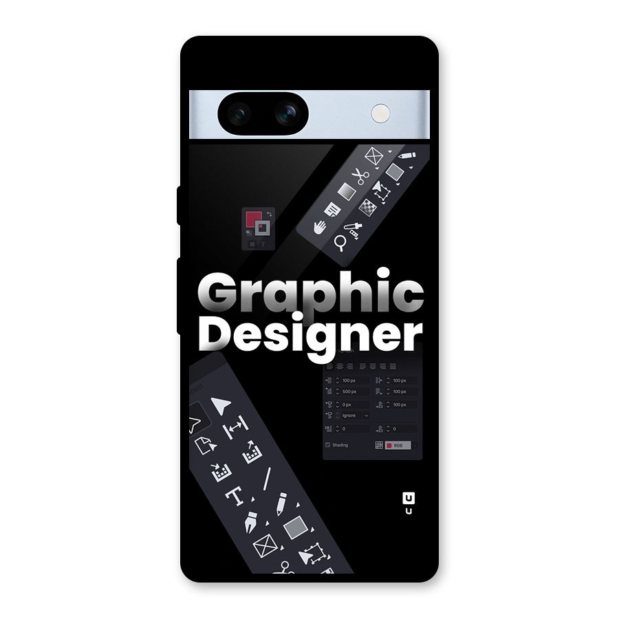 Graphic Designer Tools Glass Back Case for Google Pixel 7a