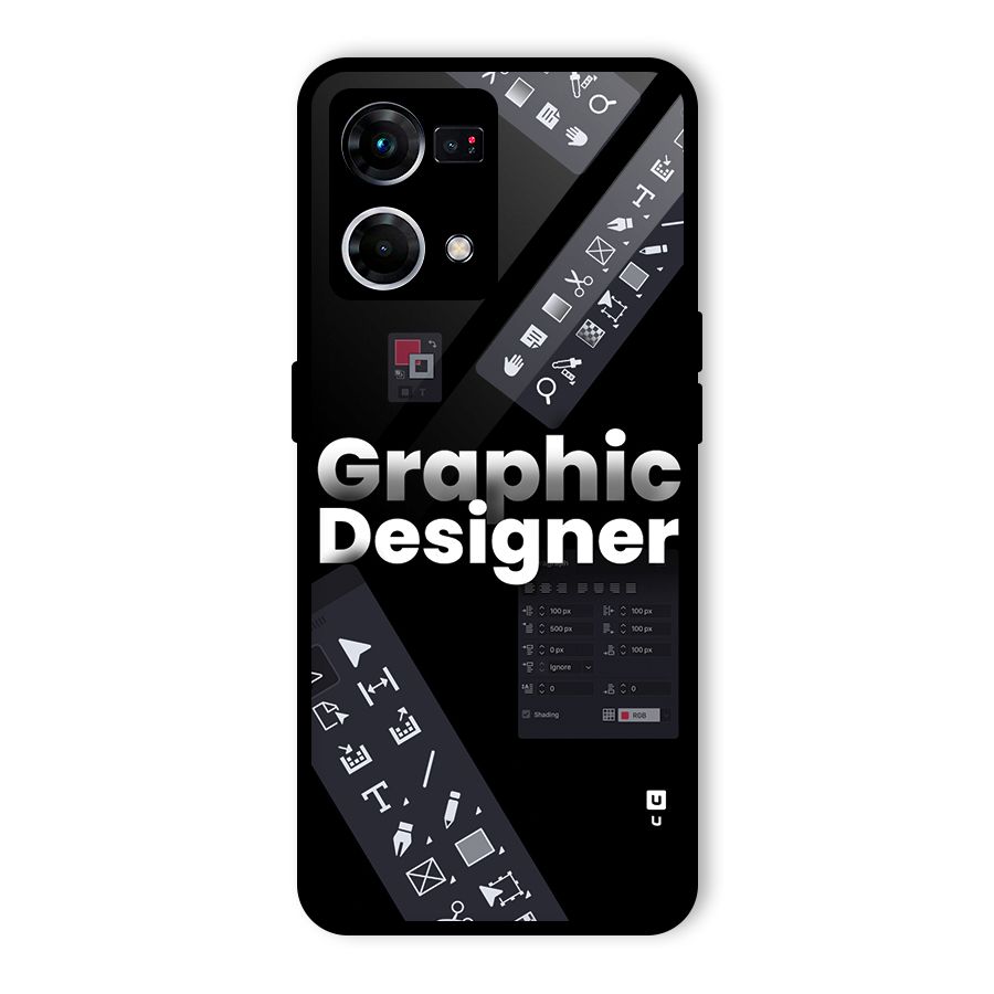 Graphic Designer Tools Glass Back Case for Oppo F21 Pro 5G