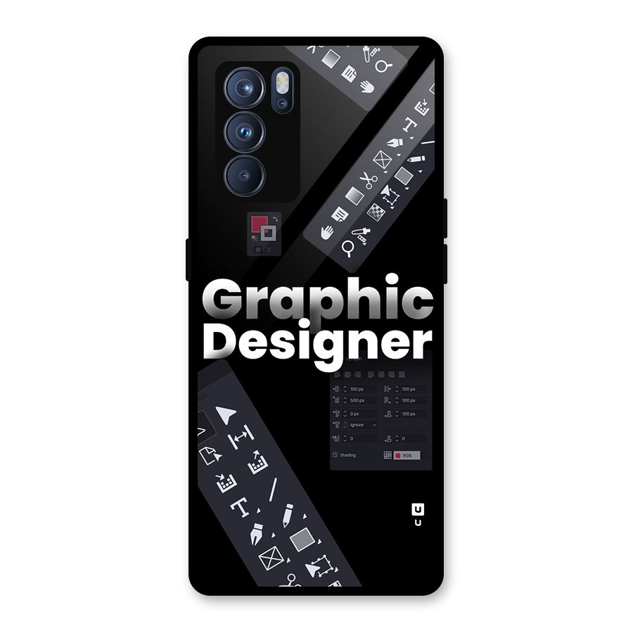 Graphic Designer Tools Glass Back Case for Oppo Reno6 Pro 5G