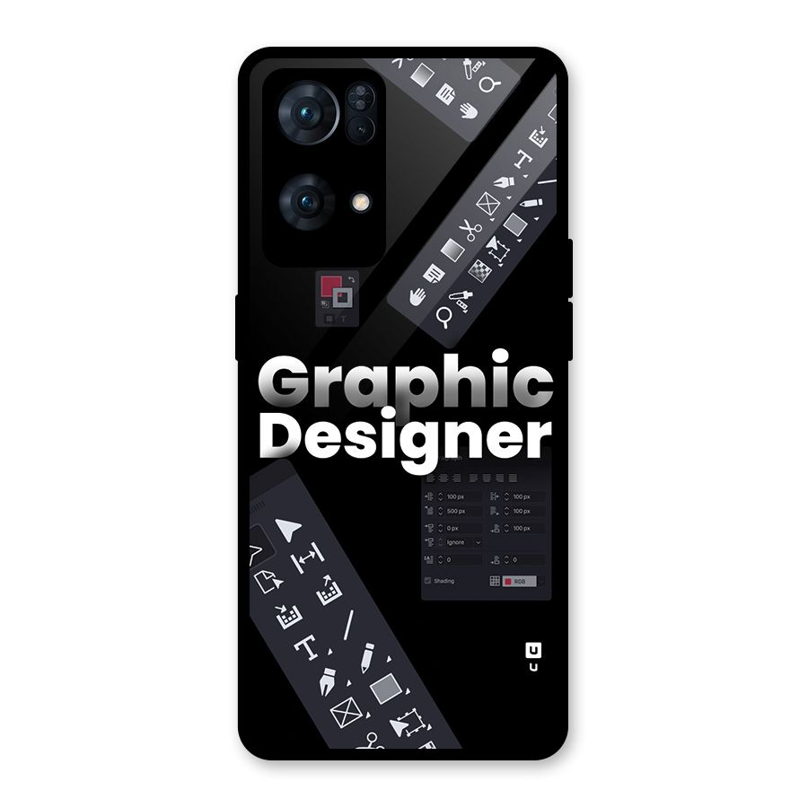 Graphic Designer Tools Glass Back Case for Oppo Reno7 Pro 5G