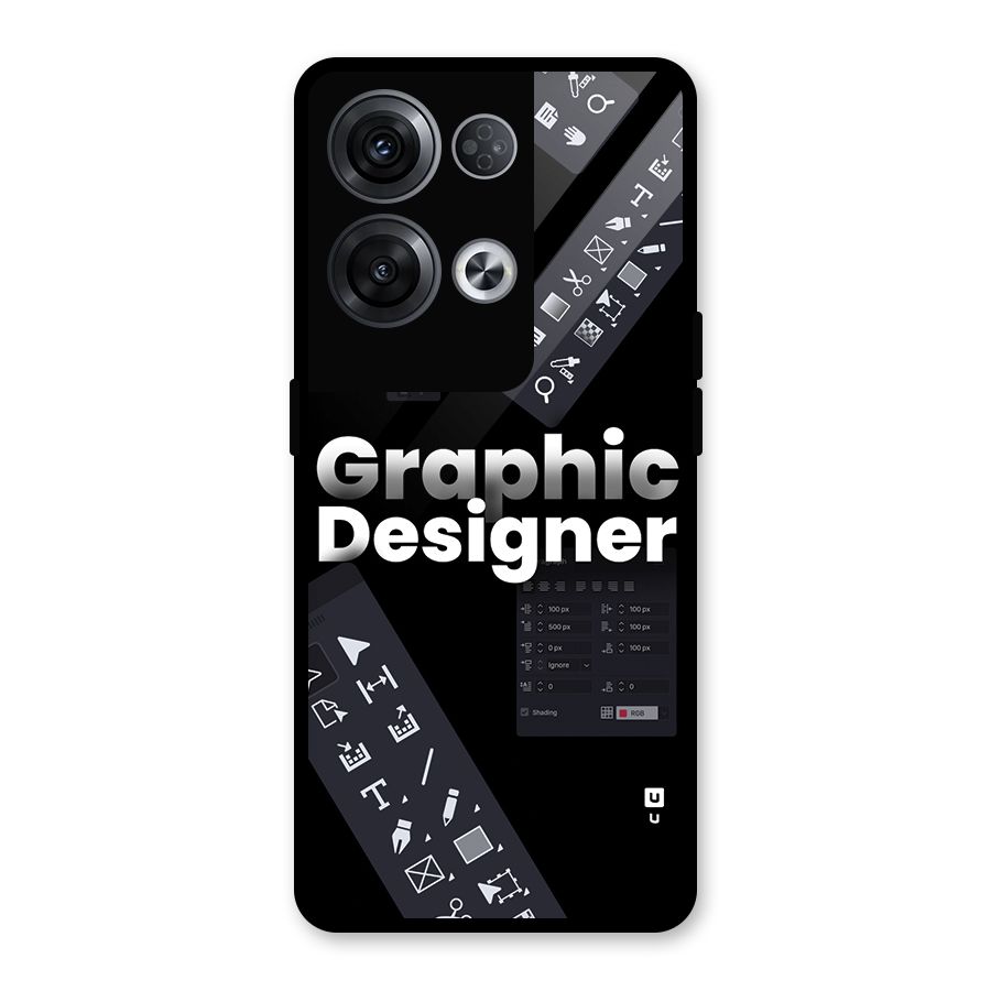 Graphic Designer Tools Glass Back Case for Oppo Reno8 Pro 5G