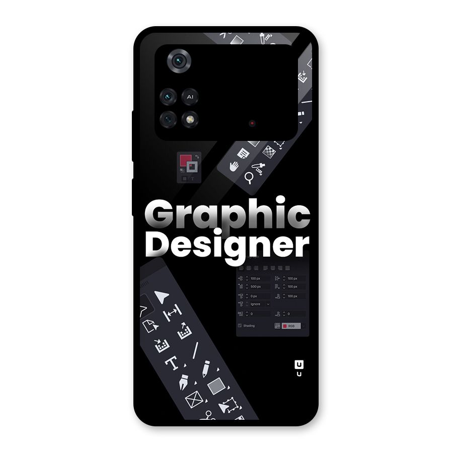 Graphic Designer Tools Glass Back Case for Poco M4 Pro 4G