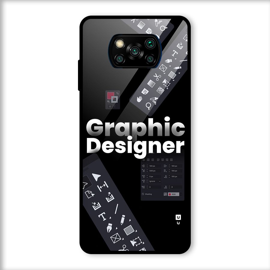 Graphic Designer Tools Glass Back Case for Poco X3
