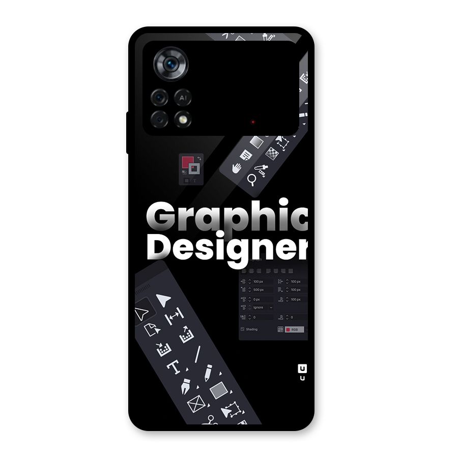 Graphic Designer Tools Glass Back Case for Poco X4 Pro 5G
