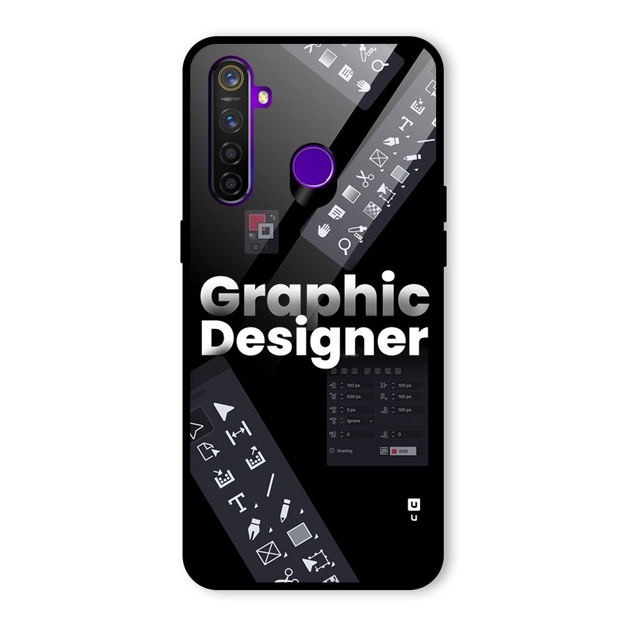 Graphic Designer Tools Glass Back Case for Realme 5 Pro