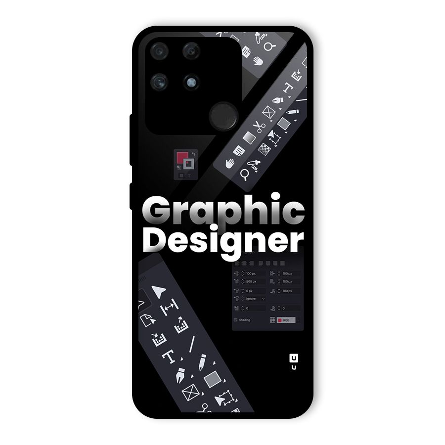 Graphic Designer Tools Glass Back Case for Realme Narzo 50A