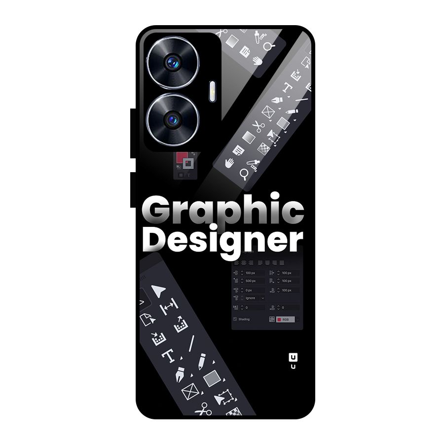 Graphic Designer Tools Glass Back Case for Realme Narzo N55