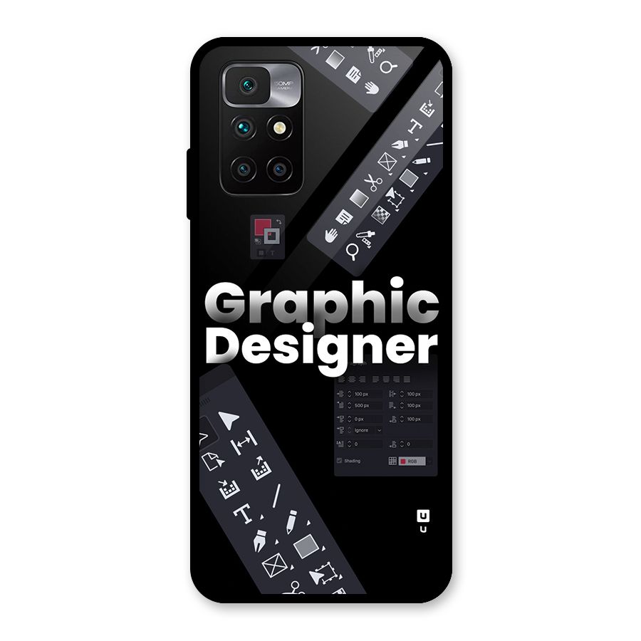Graphic Designer Tools Glass Back Case for Redmi 10 Prime