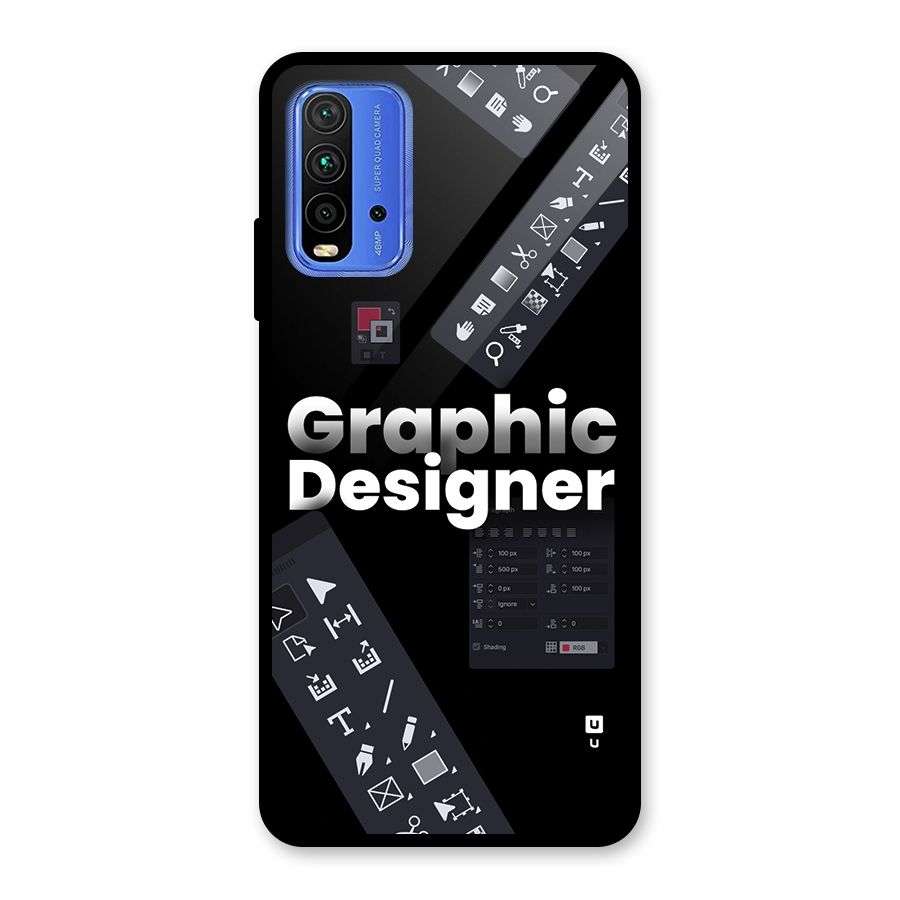 Graphic Designer Tools Glass Back Case for Redmi 9 Power