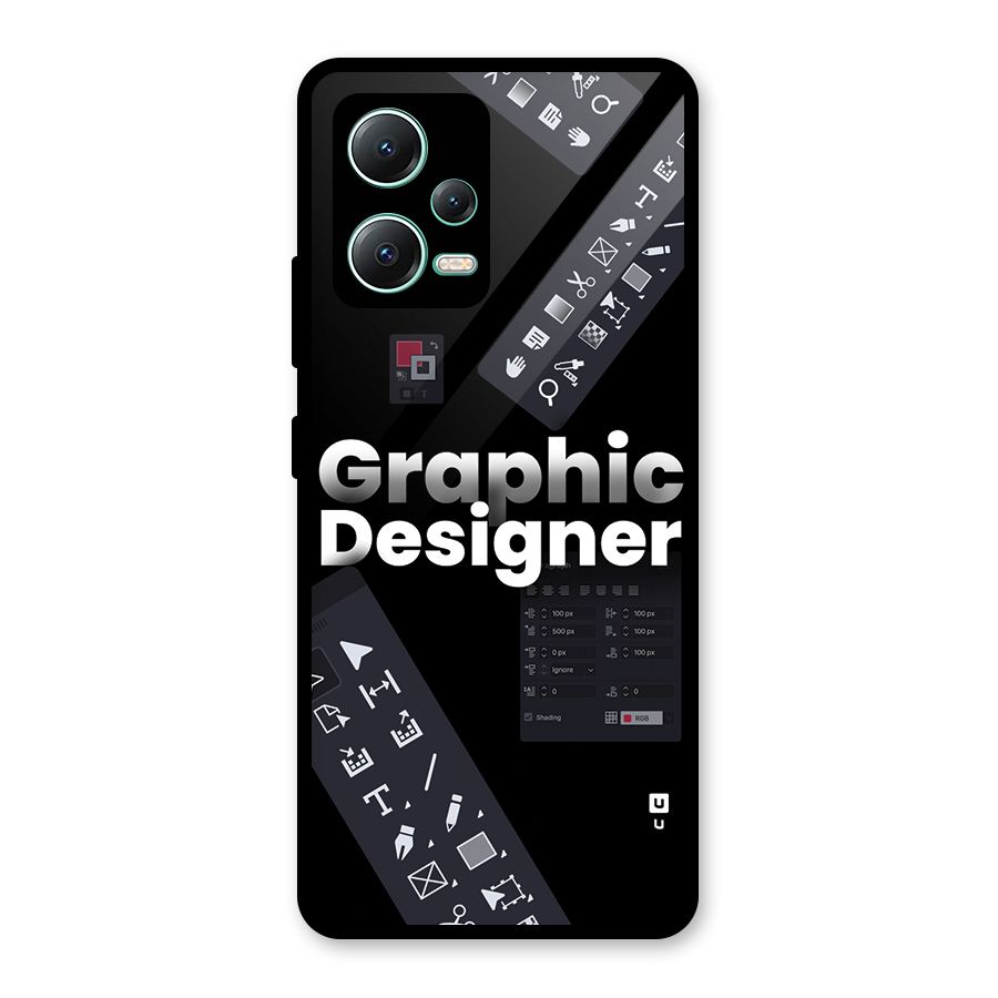 Graphic Designer Tools Glass Back Case for Redmi Note 12 5G