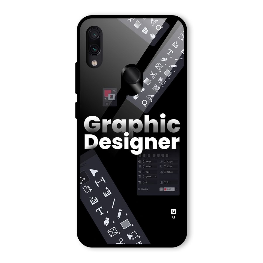 Graphic Designer Tools Glass Back Case for Redmi Note 7 Pro