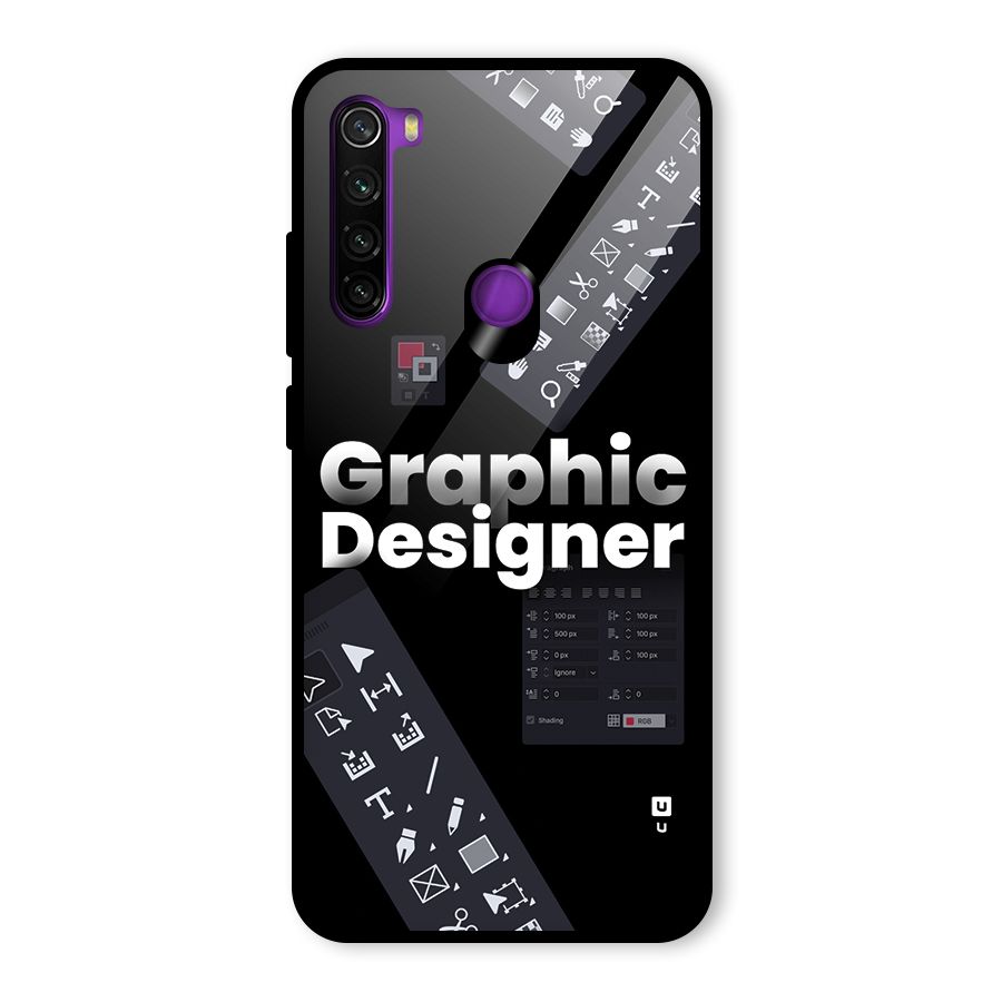 Graphic Designer Tools Glass Back Case for Redmi Note 8
