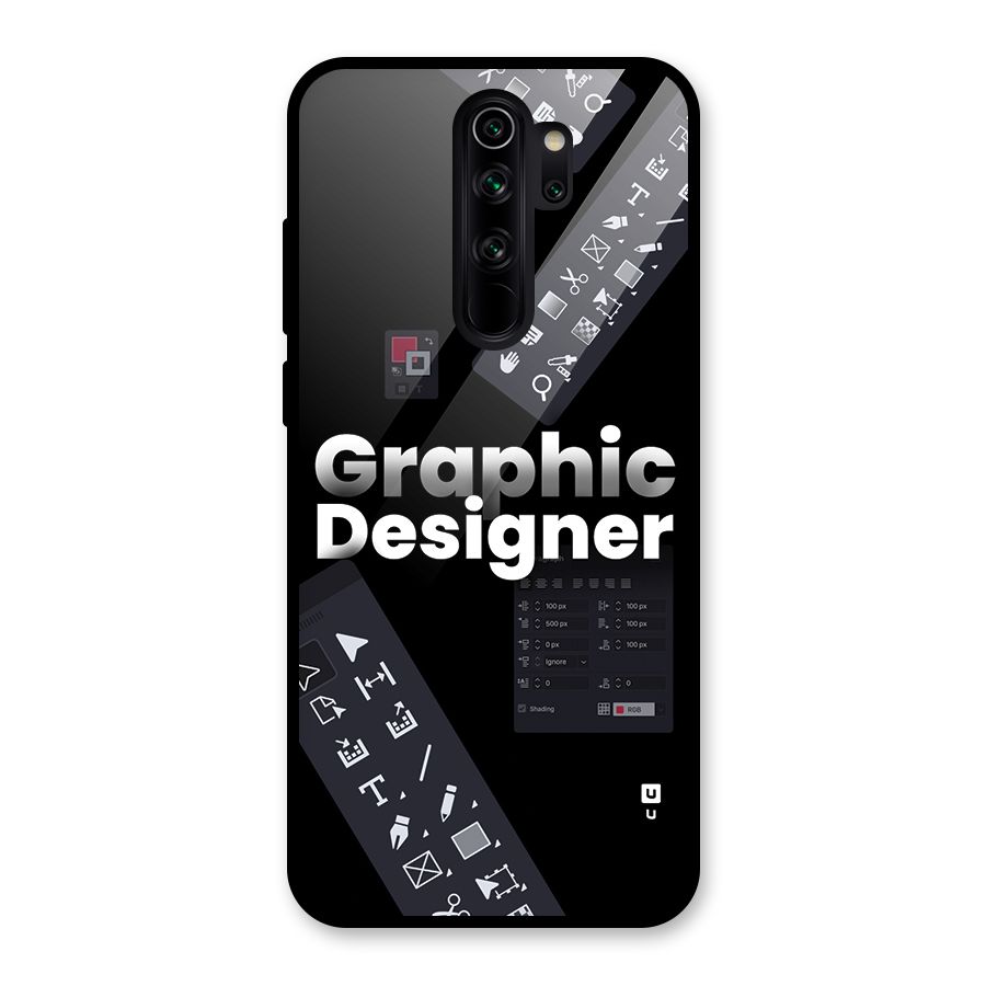 Graphic Designer Tools Glass Back Case for Redmi Note 8 Pro