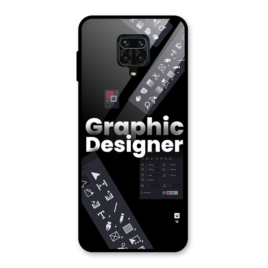 Graphic Designer Tools Glass Back Case for Redmi Note 9 Pro