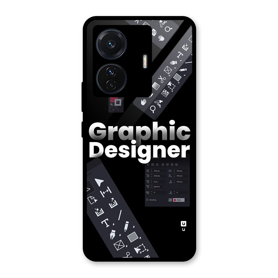 Graphic Designer Tools Glass Back Case for Vivo T1 Pro
