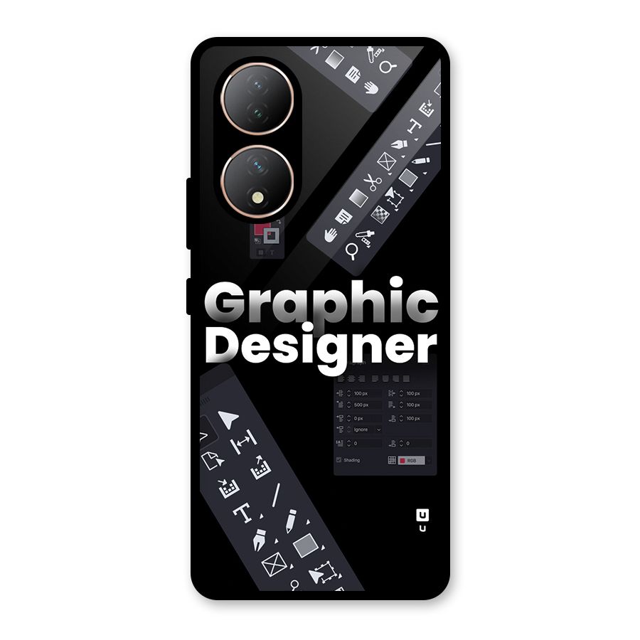 Graphic Designer Tools Glass Back Case for Vivo T2