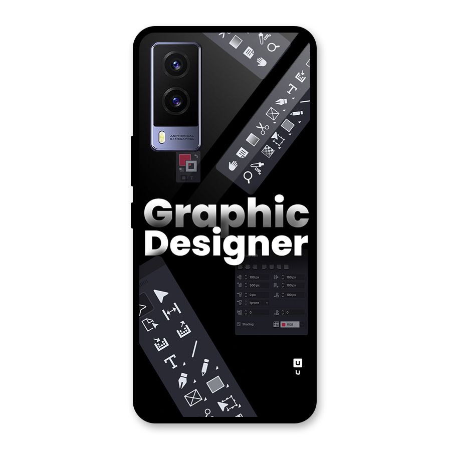 Graphic Designer Tools Glass Back Case for Vivo V21e 5G