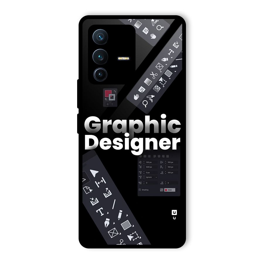 Graphic Designer Tools Glass Back Case for Vivo V23 Pro