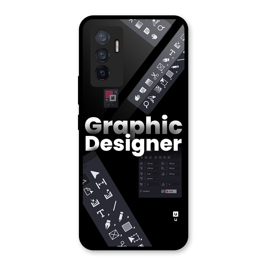 Graphic Designer Tools Glass Back Case for Vivo V23e