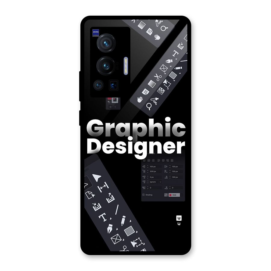 Graphic Designer Tools Glass Back Case for Vivo X70 Pro